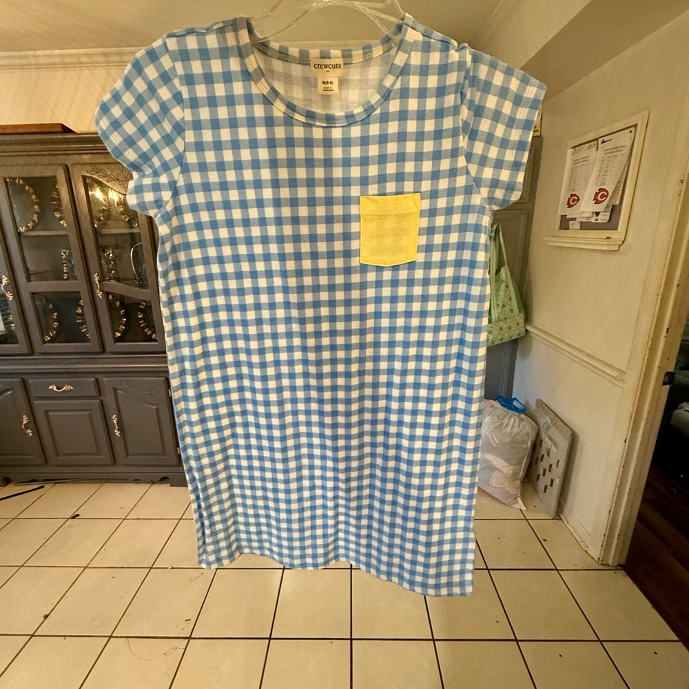Crewcuts Blue and Yellow Gingham Kids Dress